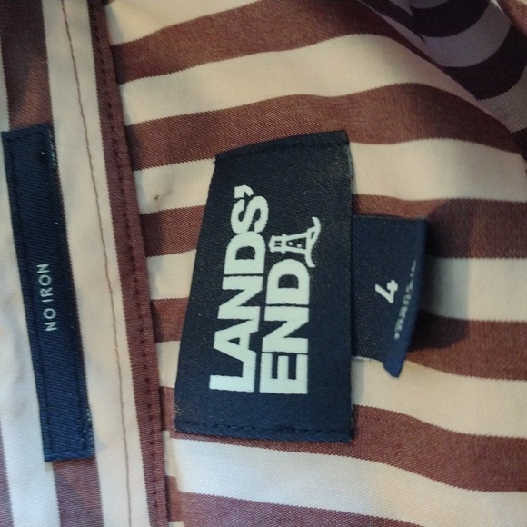 Lands' End Dusty Rose Are Pink 3/4 Sleeve Button Down Shirt - Picture 2 of 5